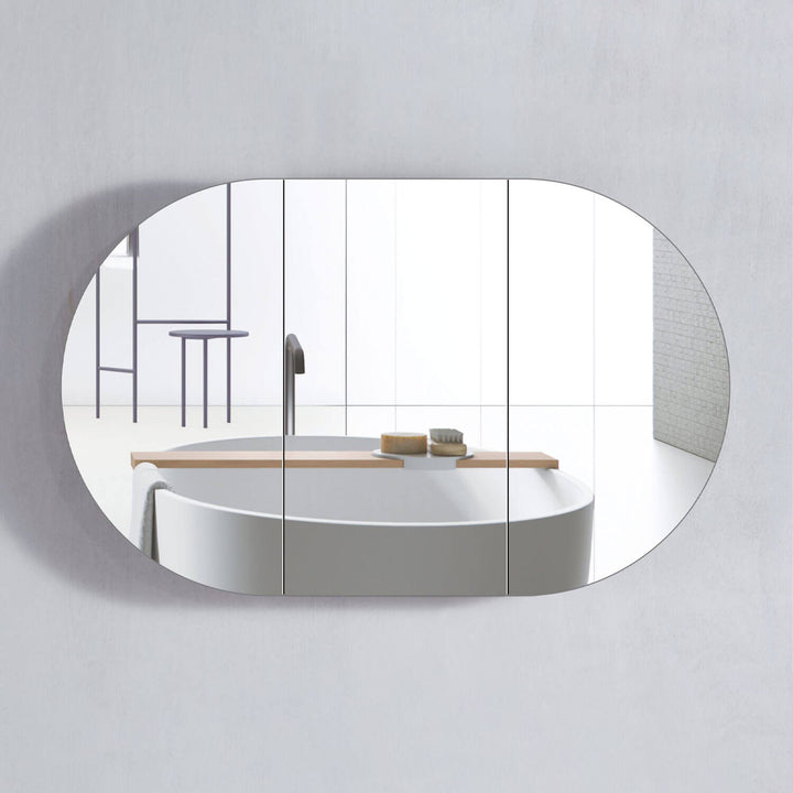 Amber Oval Mirror Cabinet