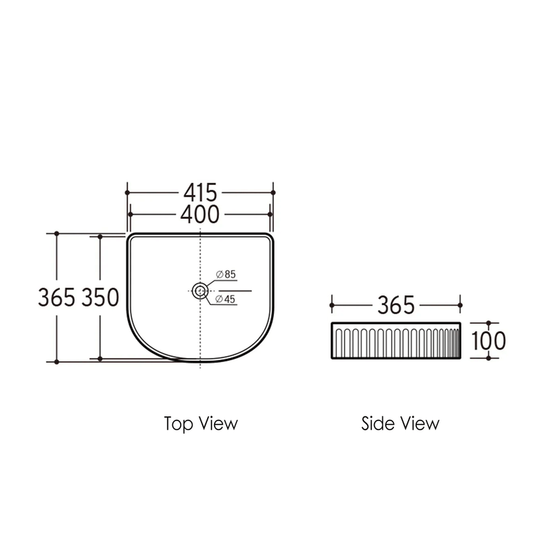 Archie Above Counter Arch Basin 415x365mm