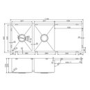 Argo Double Stainless Steel Sink 1160x460x230mm