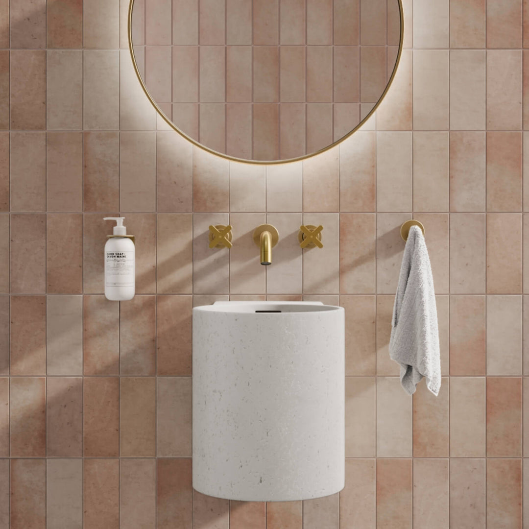 Atelis Cylinder Wall Hung Concrete Basin 310mm
