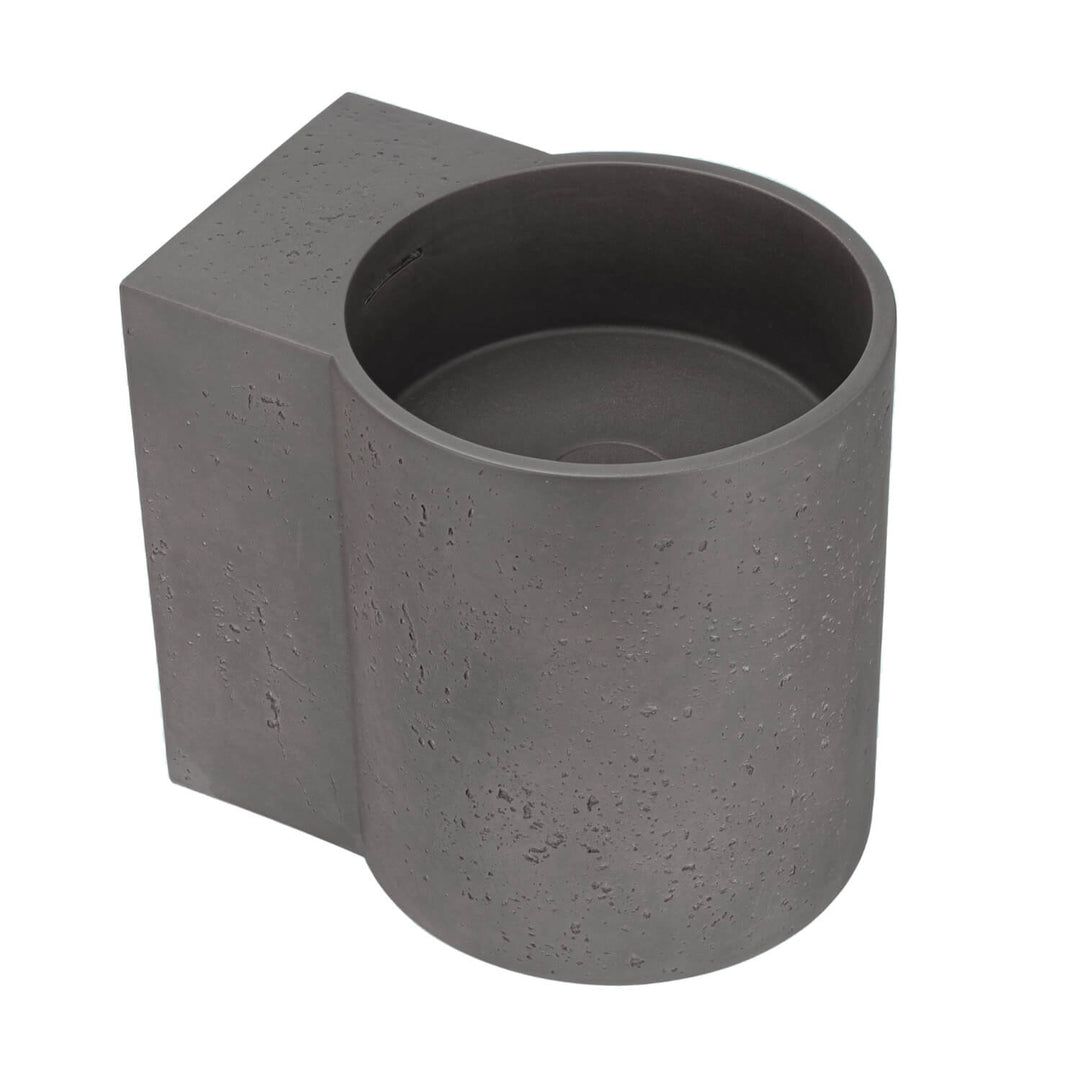 Atelis Cylinder Wall Hung Concrete Basin 310mm