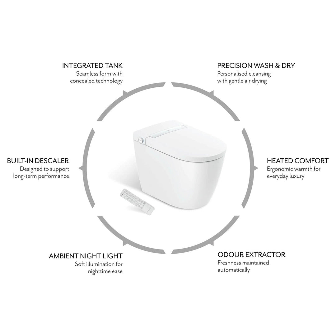 Avanzo Smart Bidet Rimless Vortex Flush Toilet