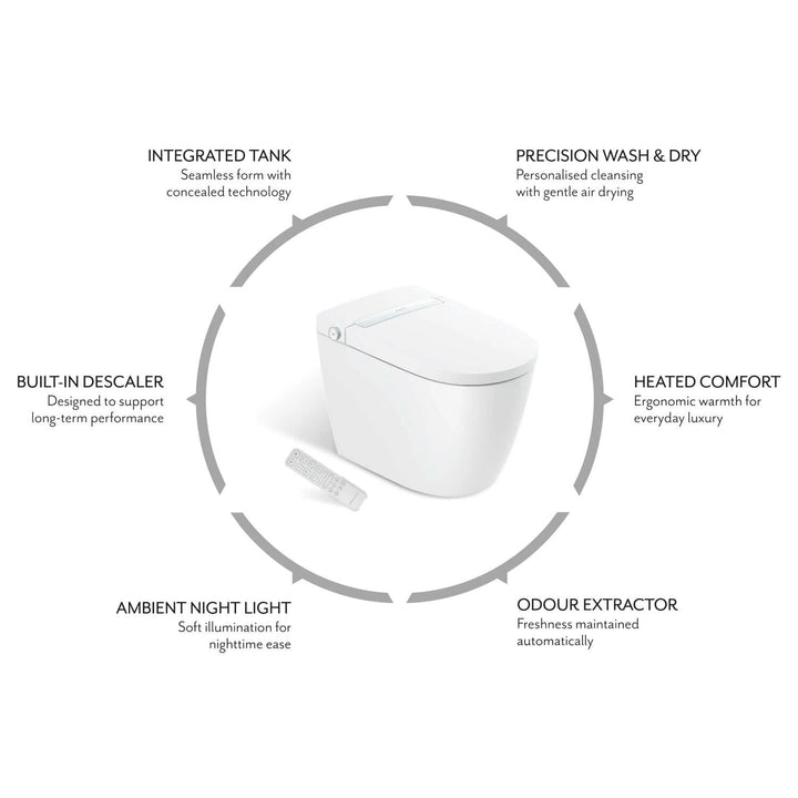 Avanzo Smart Bidet Rimless Vortex Flush Toilet