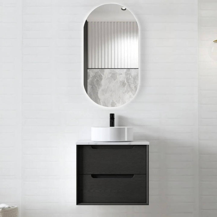 Byron Black Oak Soft Close Wall Hung Vanity (600-1500mm)