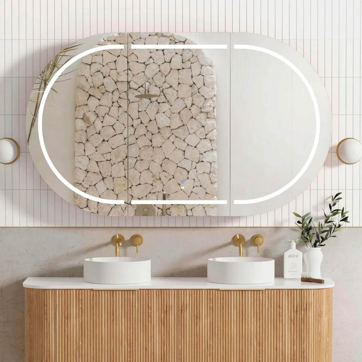 Bondi LED Curved Mirror Shaving Cabinet (900-1800mm)