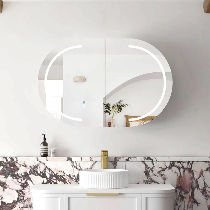 Bondi LED Curved Mirror Shaving Cabinet (900-1800mm)
