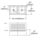 Boston Double Butler Farmhouse Sink 845x455x255mm