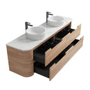 Briony Curved Timber Grain Wall Hung Vanity (750-1800mm)