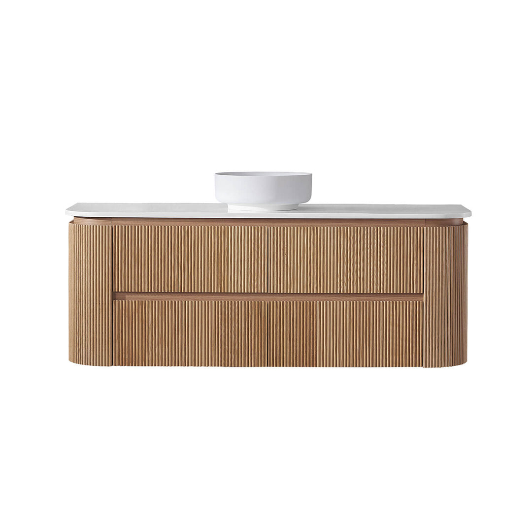 Bristol Curved Fluted Wall Hung Vanity
