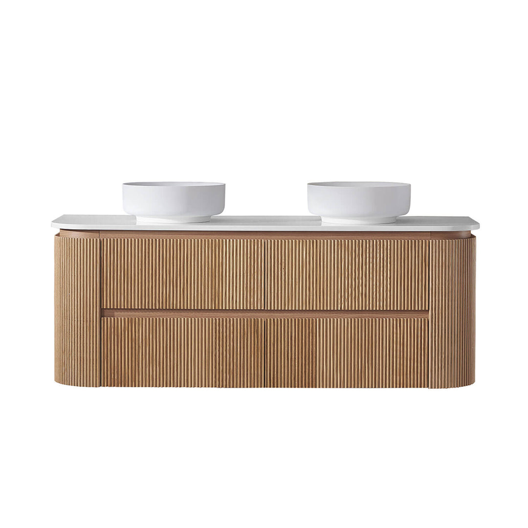 Bristol Curved Fluted Wall Hung Vanity