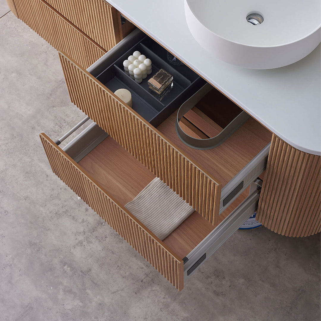Bristol Curved Fluted Wall Hung Vanity