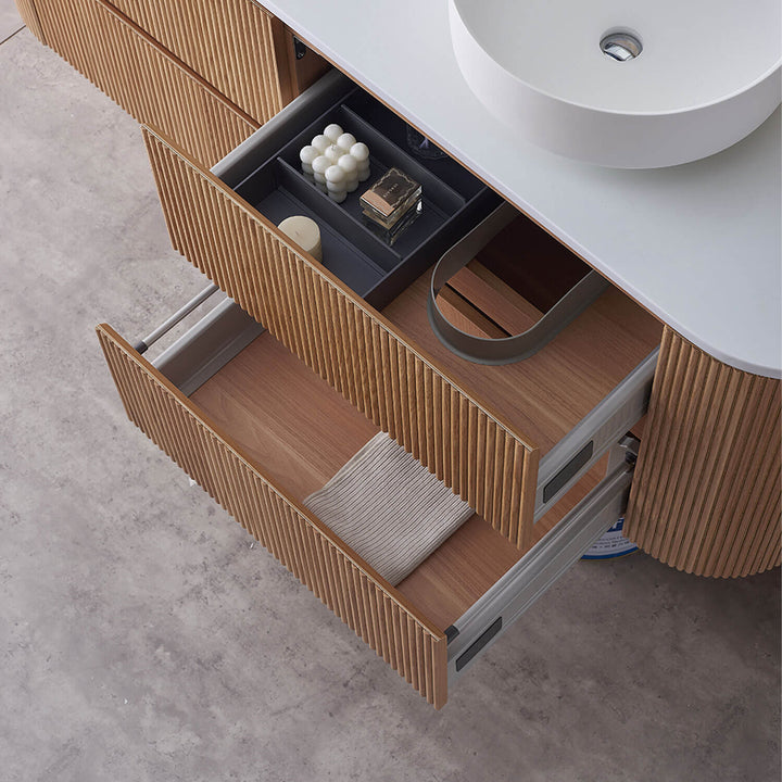 Bristol Curved Fluted Wall Hung Vanity