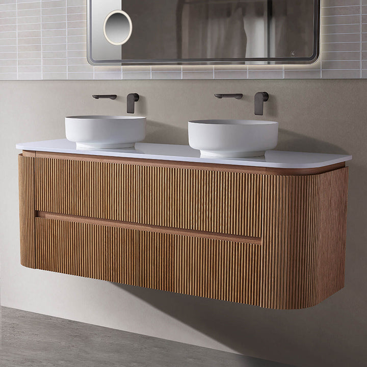 Bristol Curved Fluted Wall Hung Vanity