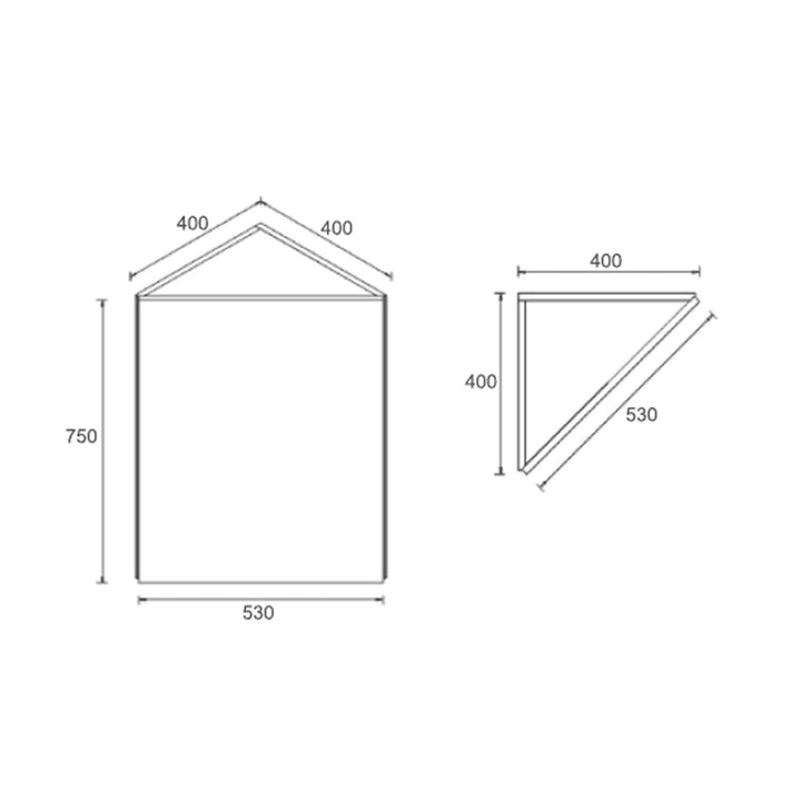 Burma Corner Mount Mirror Cabinet 750x530mm