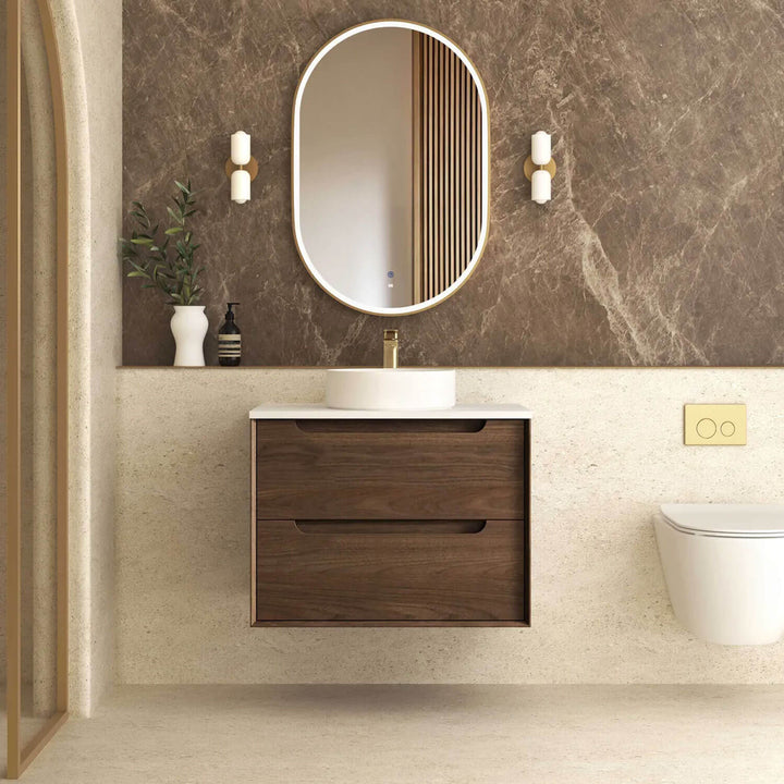 Byron Walnut Soft Close Wall Hung Vanity