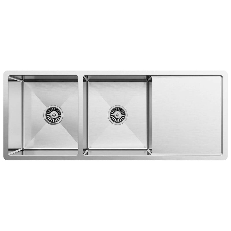 Calabria Double Stainless Steel Sink with Drainer 1125x450x205mm