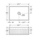 Charlton Single Butler Farmhouse Sink 675x475x250mm