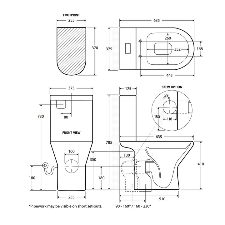 Chica Rimless Close Coupled Toilet