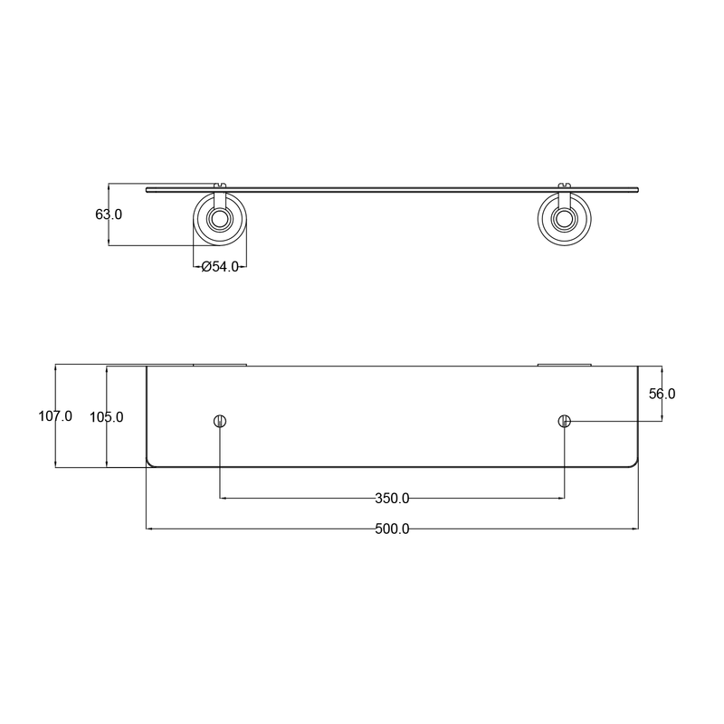 Clasico Heritage Glass Shelf