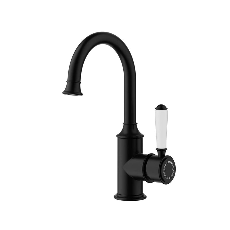 Clasico Gooseneck Ceramic Handle Basin Mixer