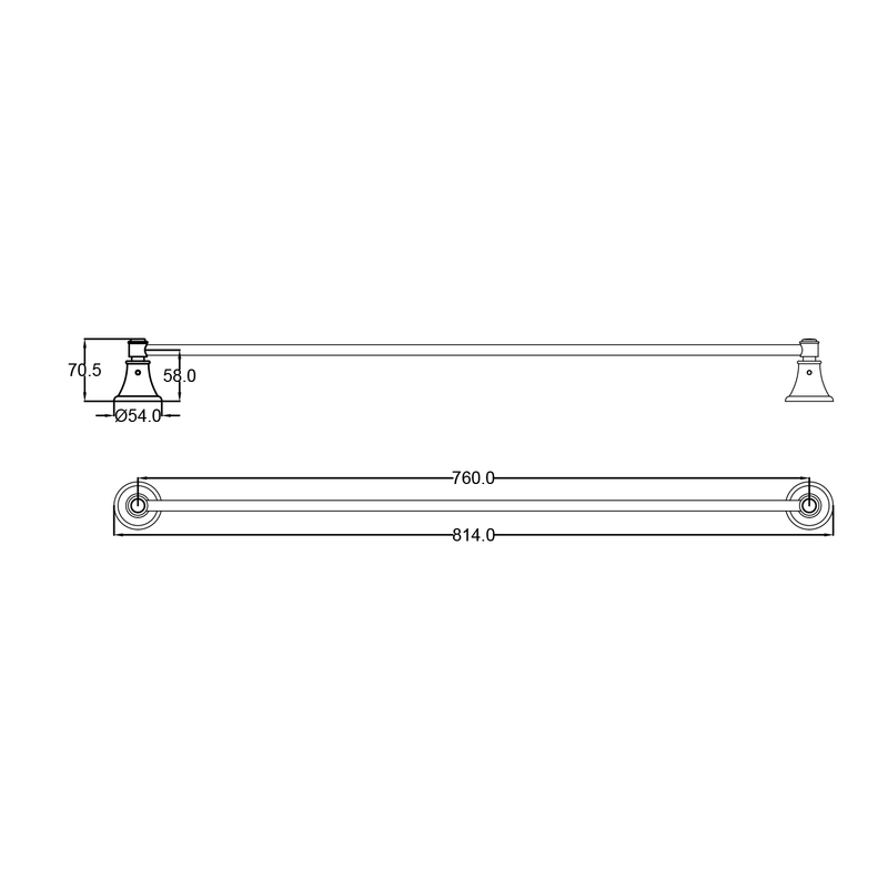 Clasico Heritage Single Towel Rail