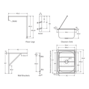 Stainless Steel Cleaners Sink Wall Hung