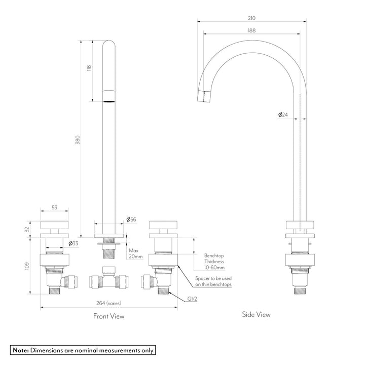 Cross Hob Assembly Tap Set