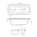 Adatto Contour Inset Spa Bathtub 1510-1650mm