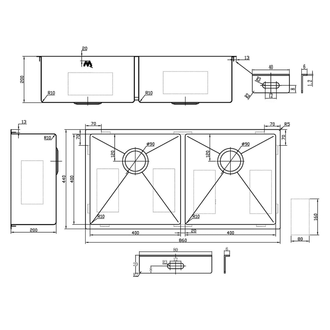 Star Double Stainless Steel Bowl Sink