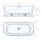 Eco Back to Wall Overflow Bathtub Gloss White 1400-1700mm