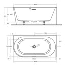 Eco Corner Overflow Bathtub Gloss White 1400-1700mm