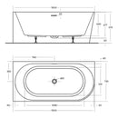 Eco Corner Overflow Bathtub Gloss White 1400-1700mm