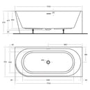 Eco Corner Overflow Bathtub Gloss White 1400-1700mm