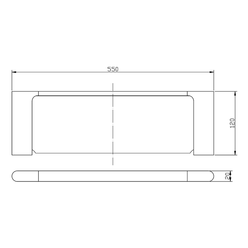 Eli Curved Shower Storage Shelf 550mm