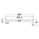 Eli Round Horizontal Shower Arm 400mm