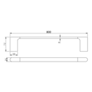 Eli Single Towel Rail 600mm/800mm