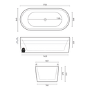 Elisi Freestanding Spa Bathtub 1700mm