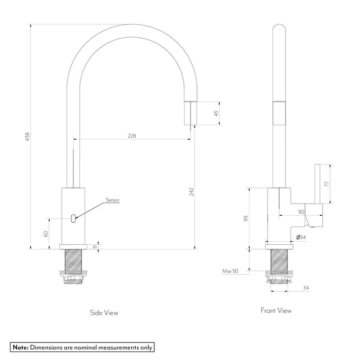 Elysian Sensor Commercial Pull-Out Sink Mixer