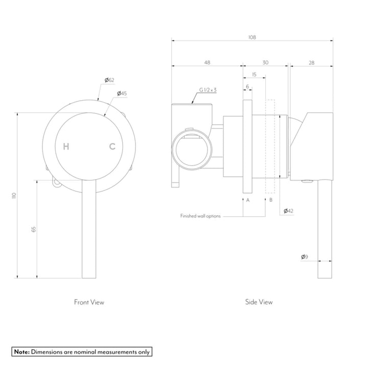Elysian Minimal Wall Mixer