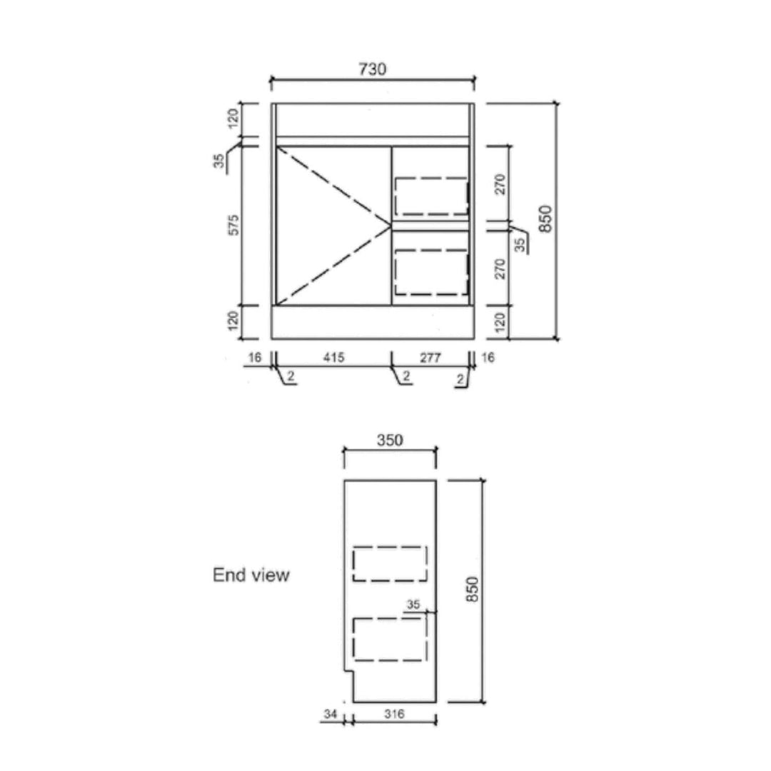 Emma Slimline Soft-Close Floor Mounted Vanity