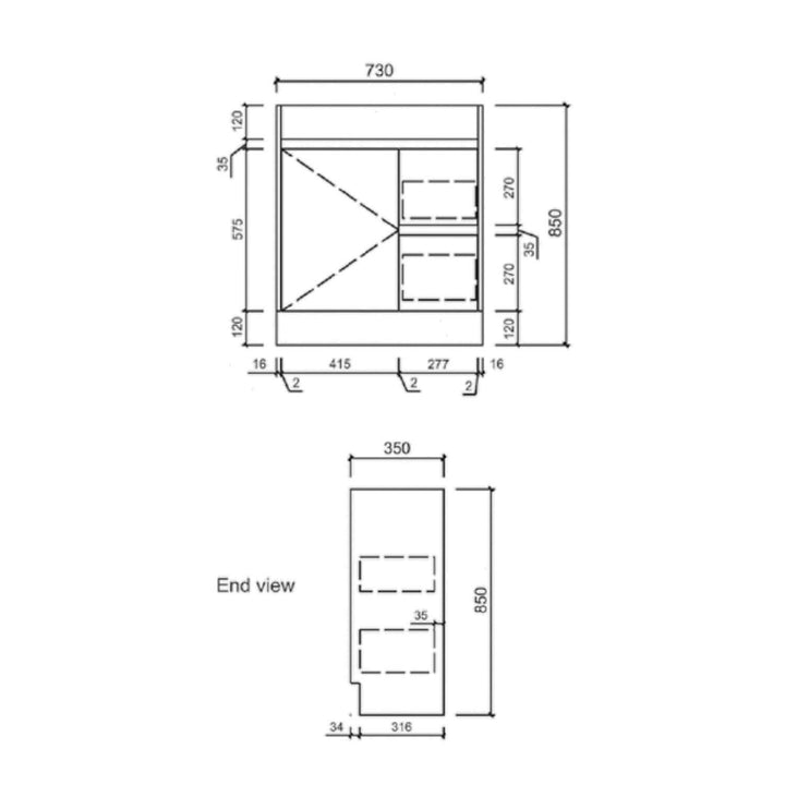 Emma Slimline Soft-Close Floor Mounted Vanity