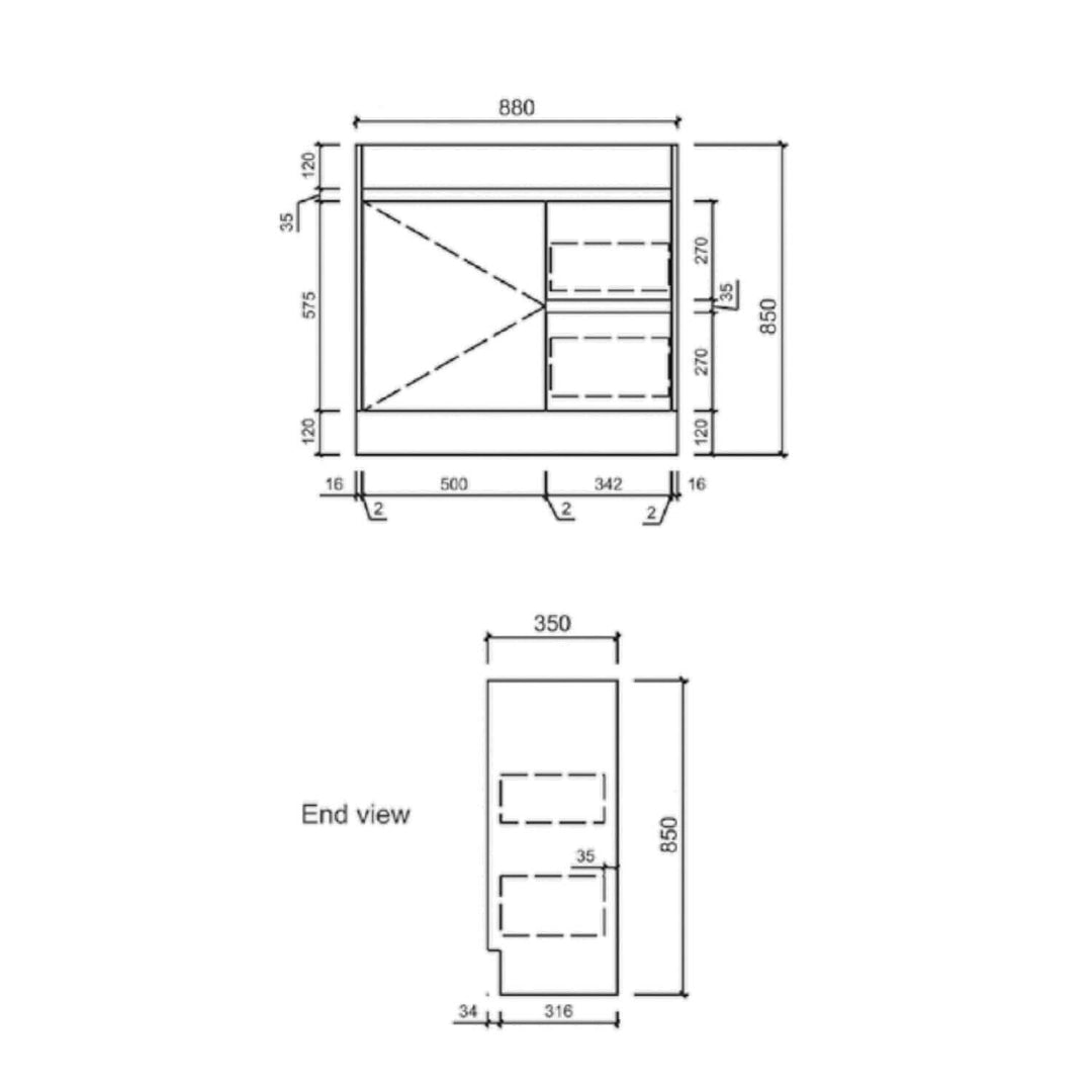Emma Slimline Soft-Close Floor Mounted Vanity