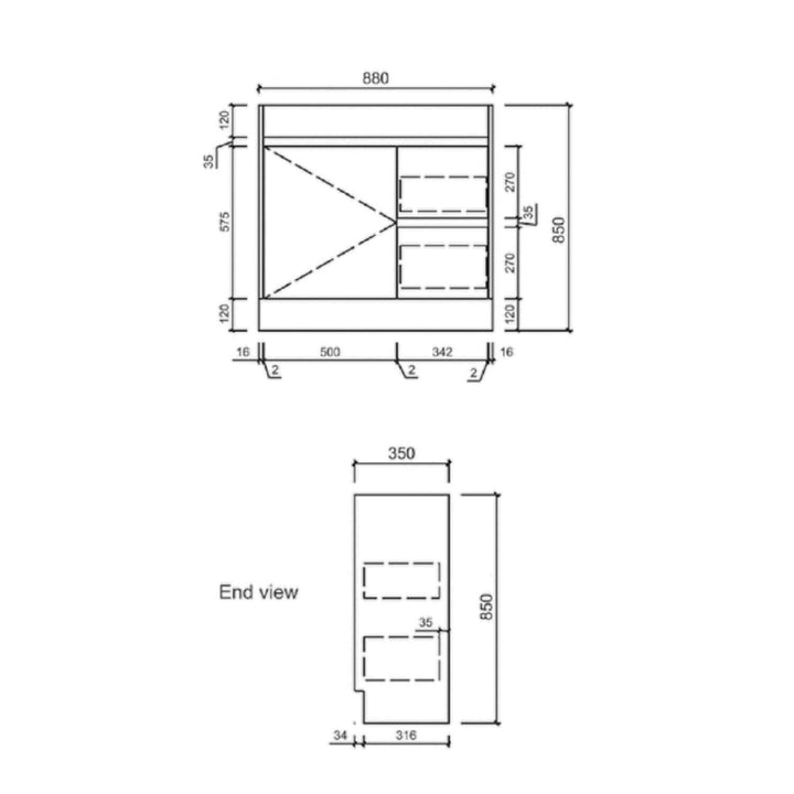 Emma Slimline Soft-Close Floor Mounted Vanity