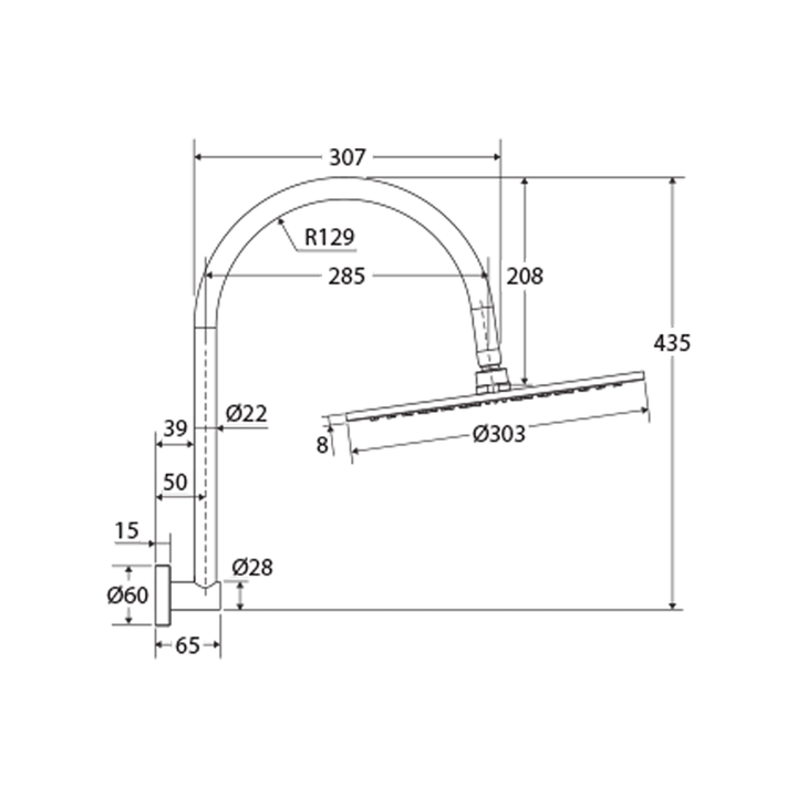 Empire Slim Gooseneck Shower Arm Set