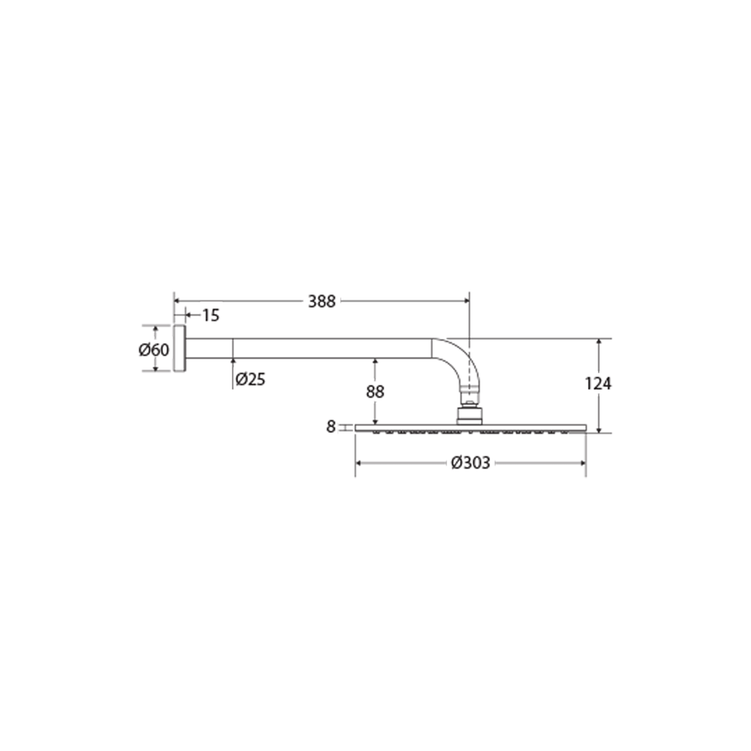 Empire Slim Horizontal Shower Arm Set