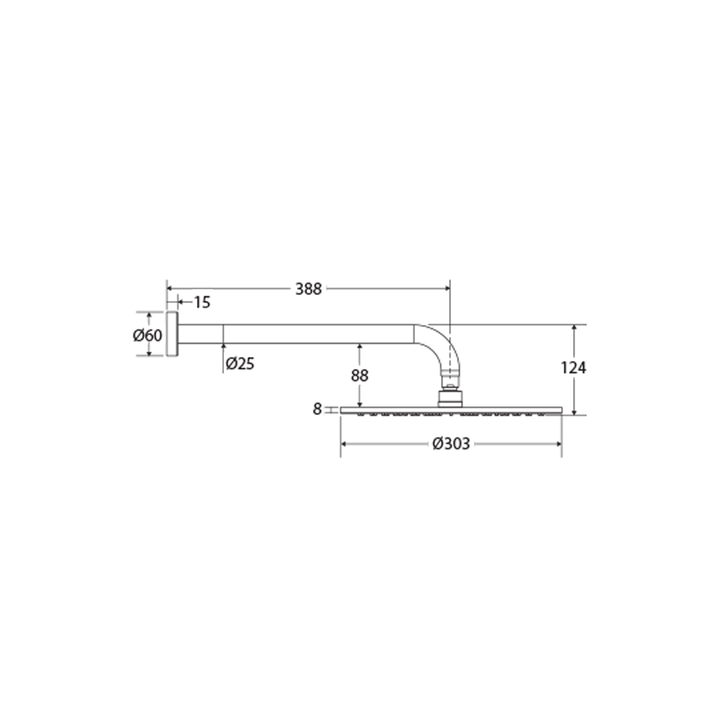 Empire Slim Horizontal Shower Arm Set