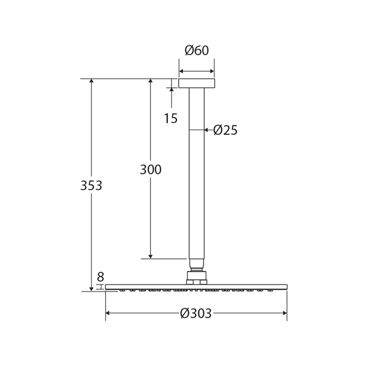 Empire Slim Vertical Shower Head Set