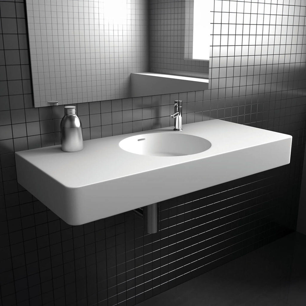Cast Basin Encanto Slimline Cast Stone Wall Hung Basin 1000mm – Sunlight Bathrooms