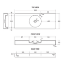 Encanto Slimline Cast Stone Wall Hung Basin 1200mm