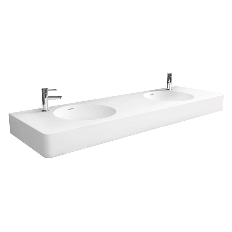 Encanto Double Cast Stone Wall Hung Basin 1400mm